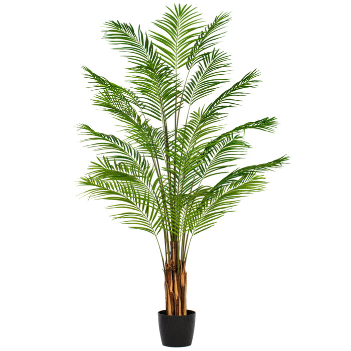 8' Silk Areca Palm Tree w/Plastic Pot -Green - TB190780