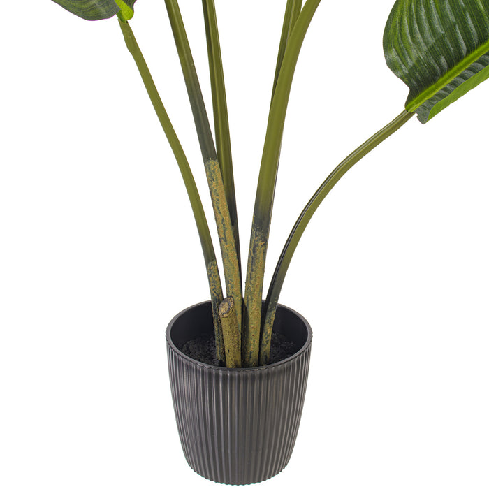 4' Bird Of Paradise Tropical Silk Plant w/Plastic Pot -Green - TB190840