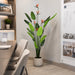 6' Flowering Bird Of Paradise Silk Plant w/Plastic Pot -Green - TB191260