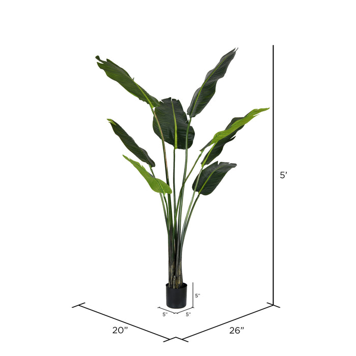 5' Travelers Silk Palm Tree w/Pot -Green - TB191850