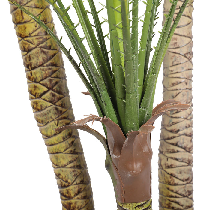5'10" Outdoor UV-Proof Artificial Triple Trunk Phoenix Palm Tree w/Pot -Green - SAFTCB134