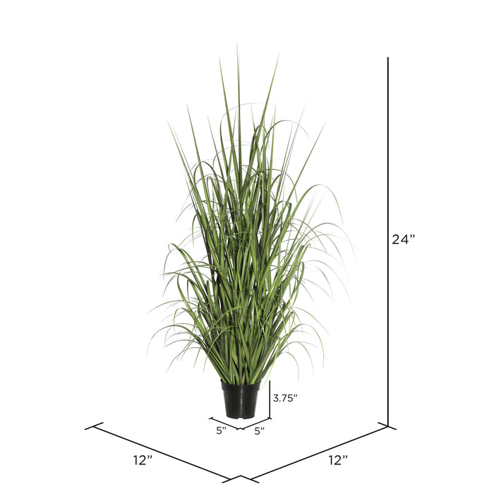 24" IFR PVC Ryegrass Artificial Plant w/Pot -Green - TN170124