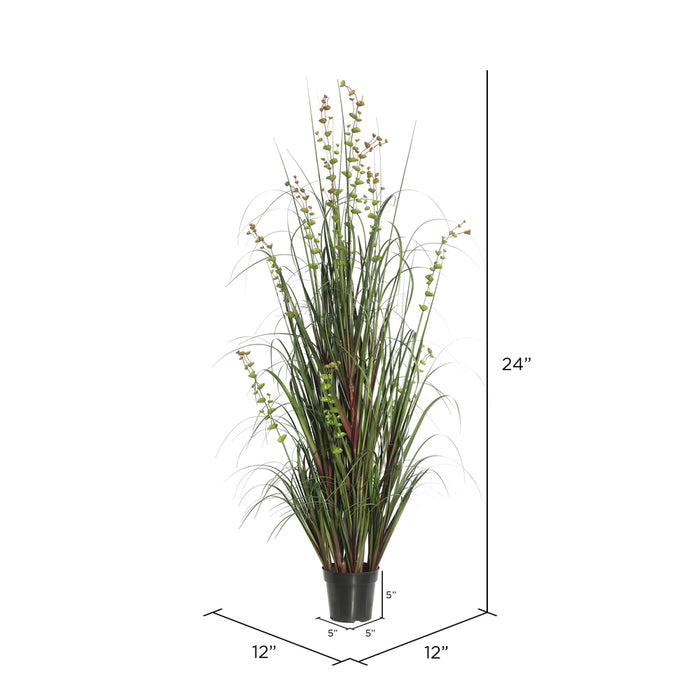 24" IFR PVC Seeded Eucalyptus Grass Artificial Plant w/Pot -Green - TN170224
