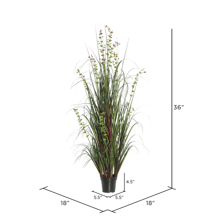 36" IFR PVC Seeded Eucalyptus Grass Artificial Plant w/Pot -Green - TN170236