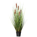 36" IFR PVC Grass & Cattail Artificial Plant w/Pot -Green/Brown - TN170336