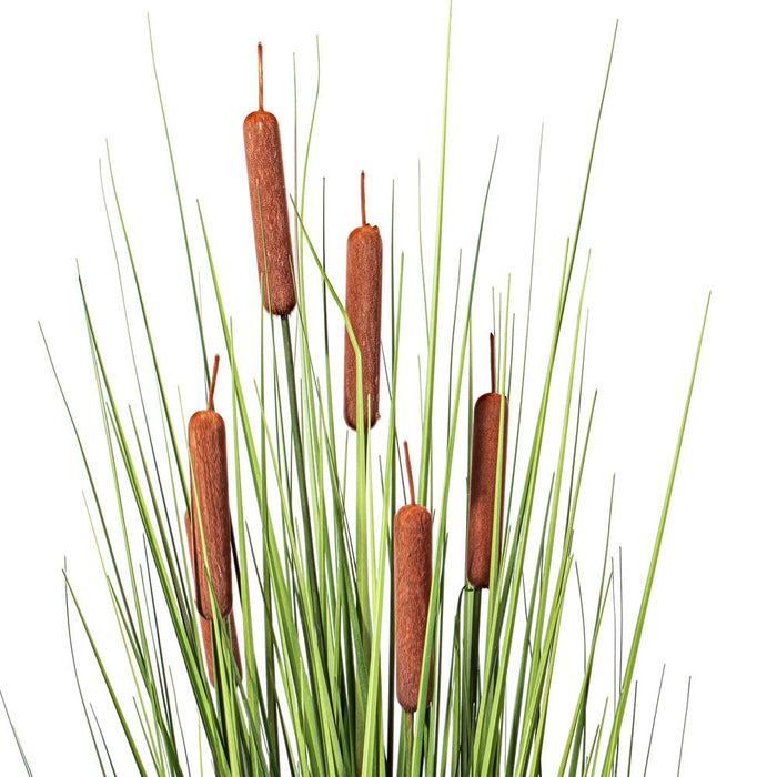 36" IFR PVC Grass & Cattail Artificial Plant w/Pot -Green/Brown - TN170336