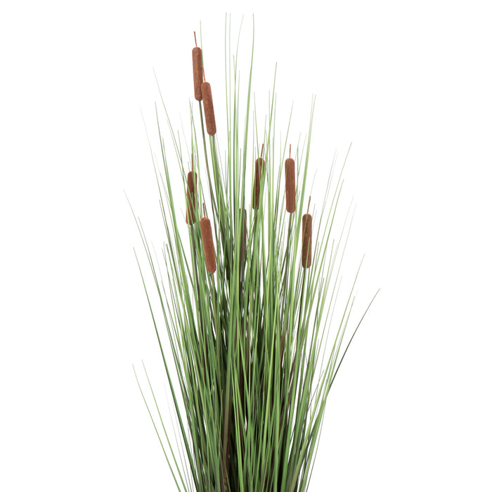 48" IFR PVC Grass & Cattail Artificial Plant w/Pot -Green/Brown - TN170348