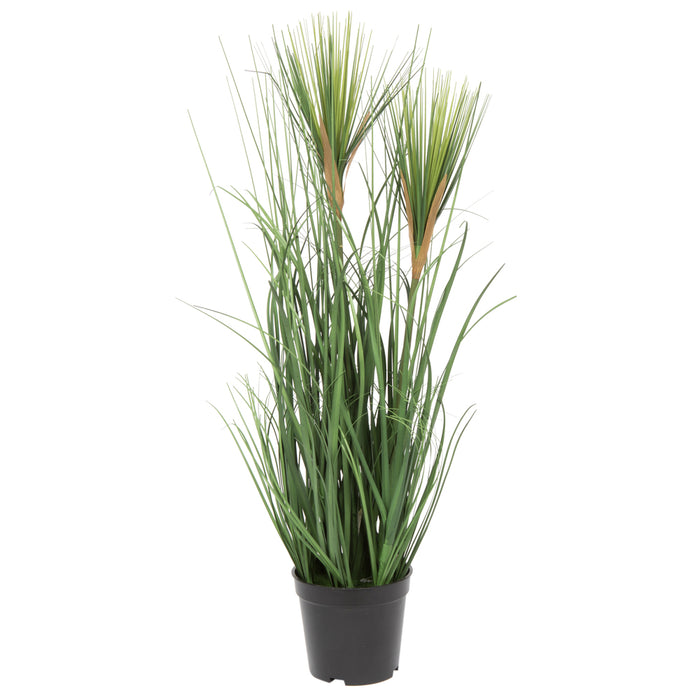 24" IFR PVC Brushed Grass Artificial Plant w/Pot -Green - TN170424