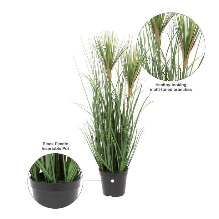 24" IFR PVC Brushed Grass Artificial Plant w/Pot -Green - TN170424