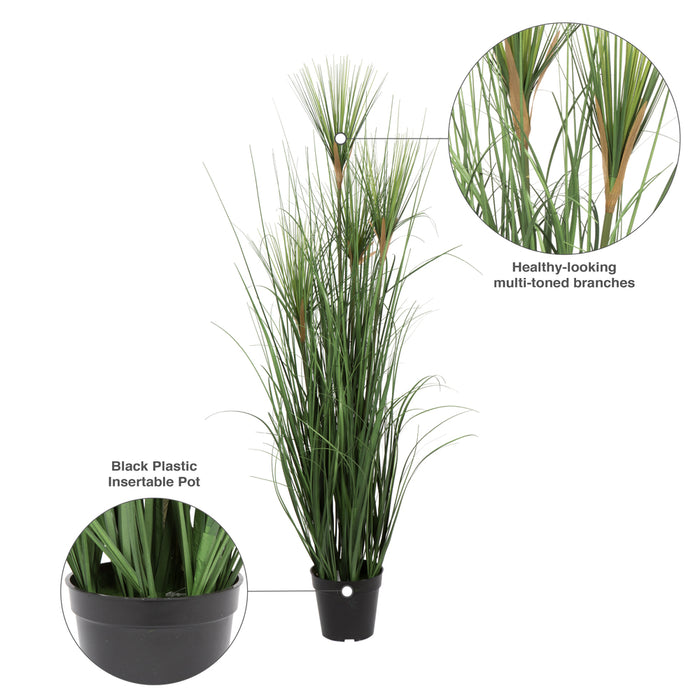 48" IFR PVC Brushed Grass Artificial Plant w/Pot -Green - TN170448