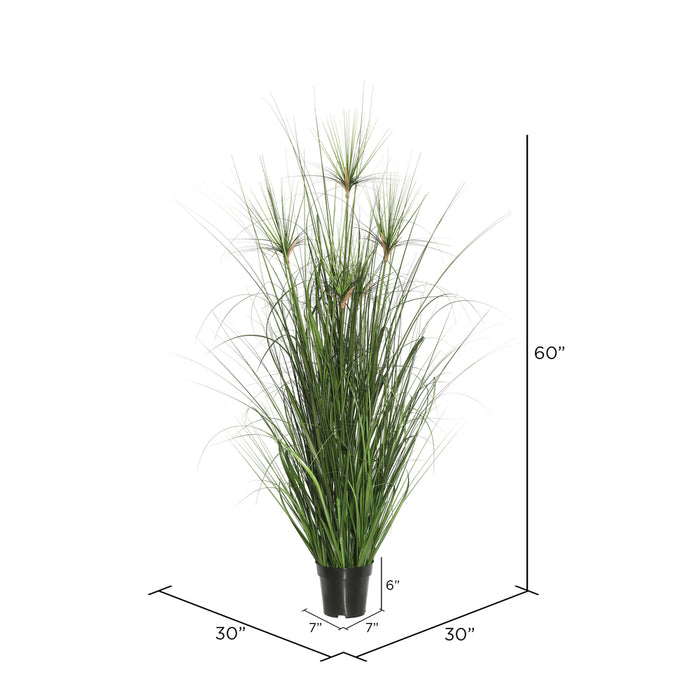 60" IFR PVC Brushed Grasss Artificial Plant w/Pot -Green - TN170460