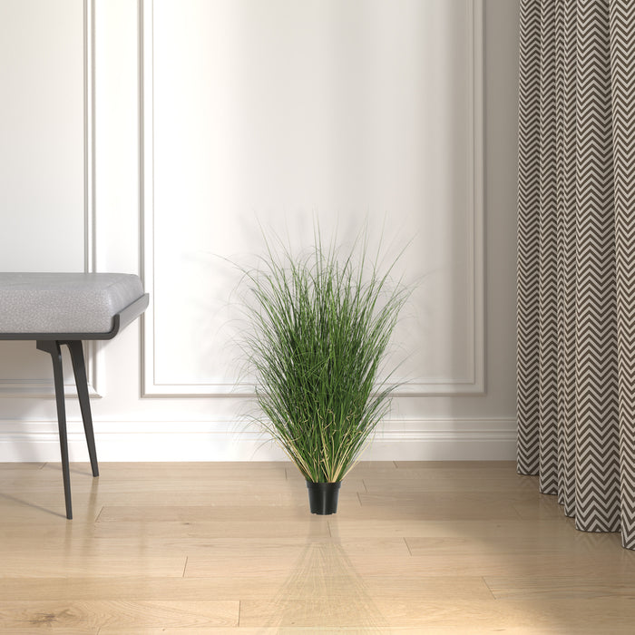 24" IFR PVC Curled Grass Artificial Plant w/Pot -Green - TN170624