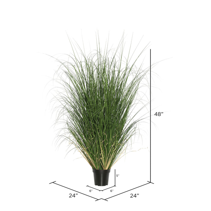 48" IFR PVC Curled Grass Artificial Plant w/Pot -Green - TN170648