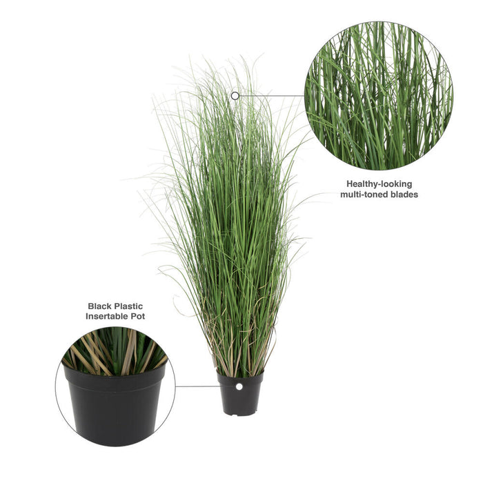 48" IFR PVC Curled Grass Artificial Plant w/Pot -Green - TN170648