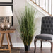 48" IFR PVC Curled Grass Artificial Plant w/Pot -Green - TN170648