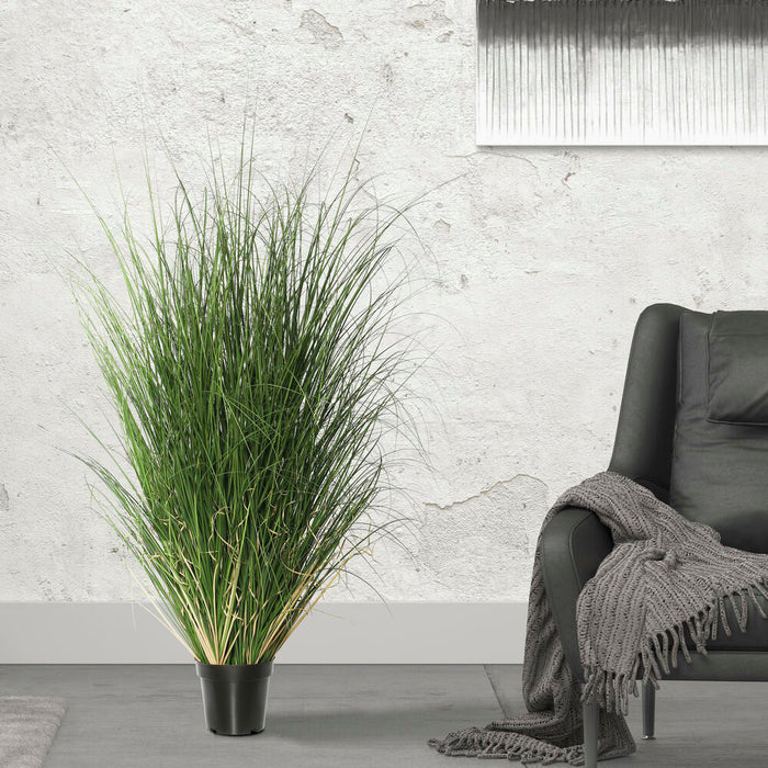 60" IFR PVC Curled Grasss Artificial Plant w/Pot -Green - TN170660