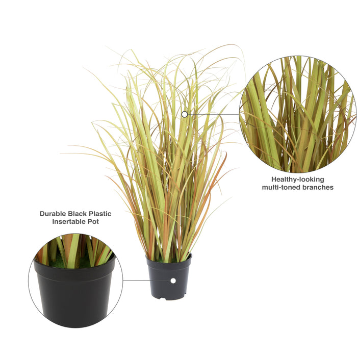 24" IFR PVC Mixed Grass Artificial Plant w/Pot -2 Tone Brown - TN170824