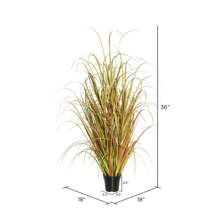 36" IFR PVC Mixed Grass Artificial Plant w/Pot -2 Tone Brown - TN170836