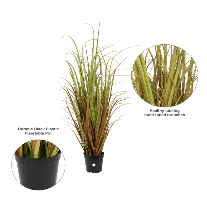 36" IFR PVC Mixed Grass Artificial Plant w/Pot -2 Tone Brown - TN170836