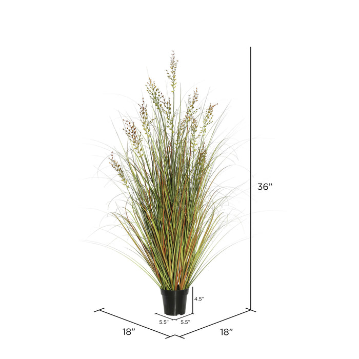 36" IFR PVC Mixed Grass Artificial Plant w/Pot -Green/Brown - TN171036
