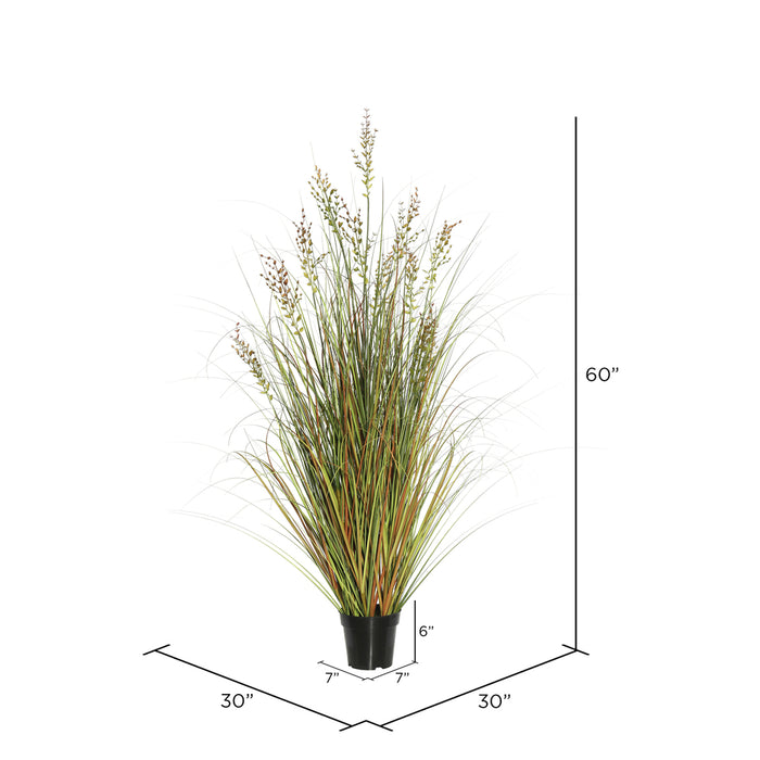 60" IFR PVC Mixed Grass Artificial Plant w/Pot -Green/Brown - TN171060