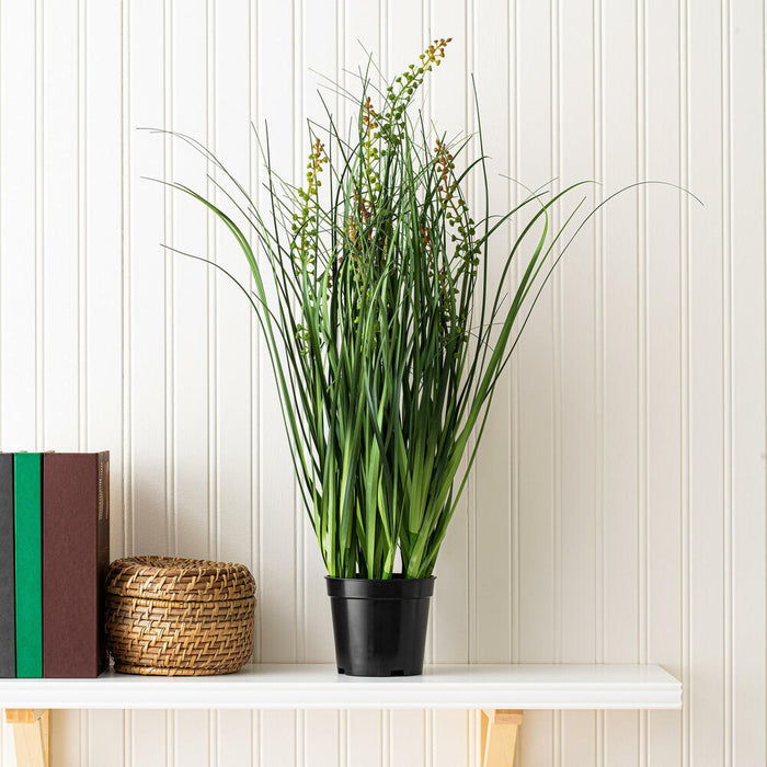 24" IFR PVC Sheep's Grass Artificial Plant w/Pot -Green - TN171224