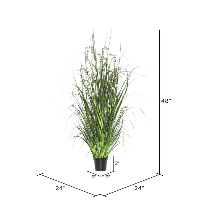 48" IFR PVC Sheep's Grass Artificial Plant w/Pot -Green - TN171248
