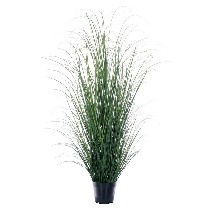 4' Outdoor UV-Resistant Artificial Tufted Hair Grass Plant w/Pot -Green - TN250148UV