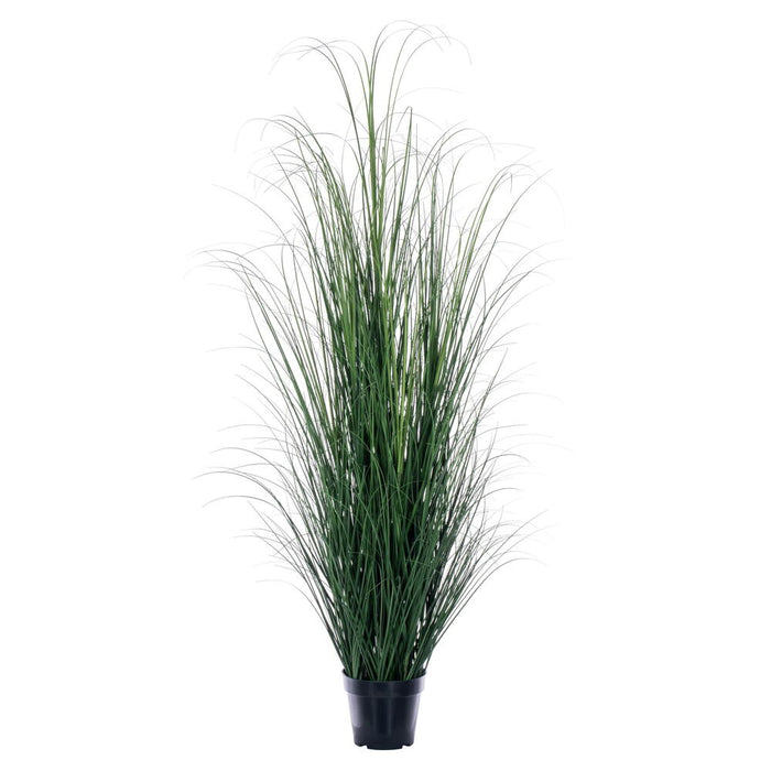5' Outdoor UV-Resistant Artificial Tufted Hair Grass Plant w/Pot -Green - TN250160UV