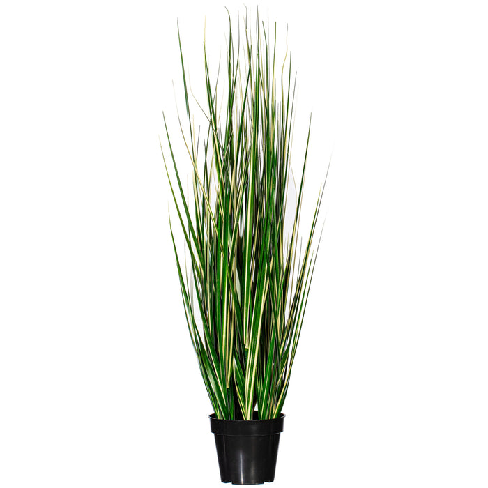 4' Outdoor UV-Resistant Artificial Evergold Grass Plant w/Pot -Green/Cream - TN251148UV