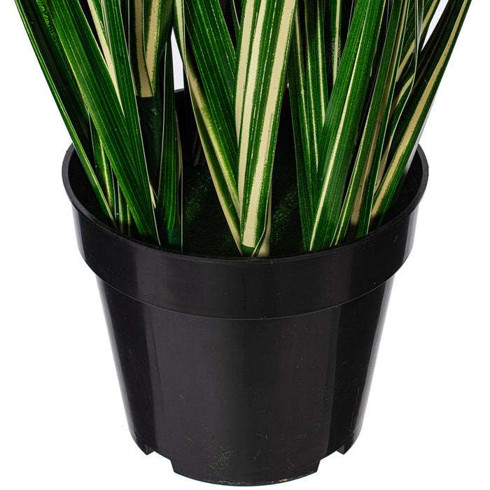 4' Outdoor UV-Resistant Artificial Evergold Grass Plant w/Pot -Green/Cream - TN251148UV