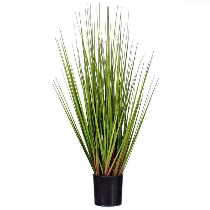 24" Flax Grass Artificial Plant w/Pot -Green/Burgundy - TN251924