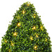 24" Outdoor UV-Resistant Artificial Boxwood Teardrop-Shaped Topiary w/Planter, Micro LED Pre-Lit -Green - TP171524LED