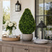 24" Outdoor UV-Resistant Artificial Boxwood Teardrop-Shaped Topiary w/Pot -Green - TP171524