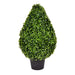24" Outdoor UV-Resistant Artificial Boxwood Teardrop-Shaped Topiary w/Pot -Green - TP171524