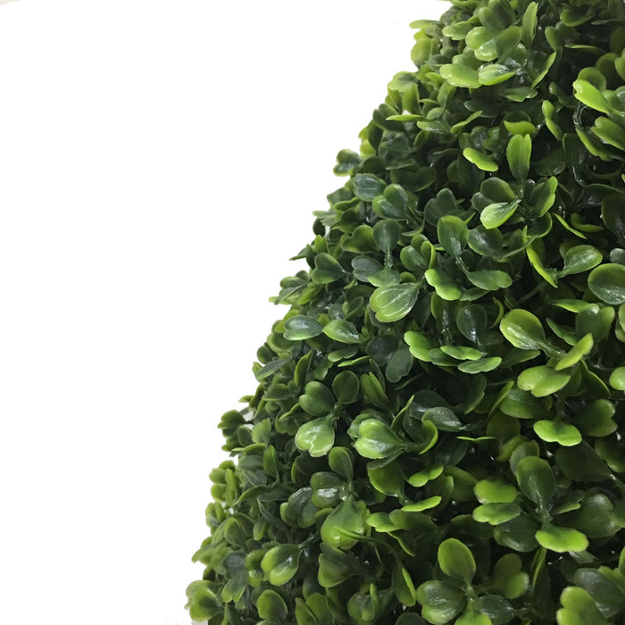 24" Outdoor UV-Resistant Artificial Boxwood Teardrop-Shaped Topiary w/Pot -Green - TP171524