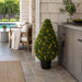 36" Outdoor UV-Resistant Artificial Boxwood Teardrop-Shaped Topiary w/Planter, Micro LED Pre-Lit -Green - TP171536LED