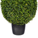 36" Outdoor UV-Resistant Artificial Boxwood Teardrop-Shaped Topiary w/Planter, Micro LED Pre-Lit -Green - TP171536LED