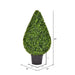 36" Outdoor UV-Resistant Artificial Boxwood Teardrop-Shaped Topiary w/Pot -Green - TP171536
