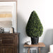 36" Outdoor UV-Resistant Artificial Boxwood Teardrop-Shaped Topiary w/Pot -Green - TP171536