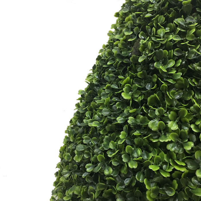 36" Outdoor UV-Resistant Artificial Boxwood Teardrop-Shaped Topiary w/Pot -Green - TP171536
