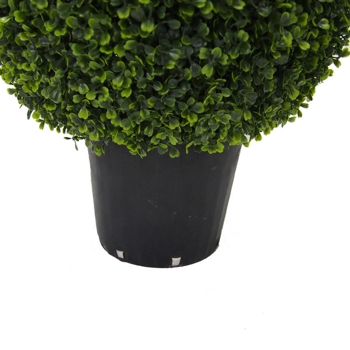 36" Outdoor UV-Resistant Artificial Boxwood Teardrop-Shaped Topiary w/Pot -Green - TP171536