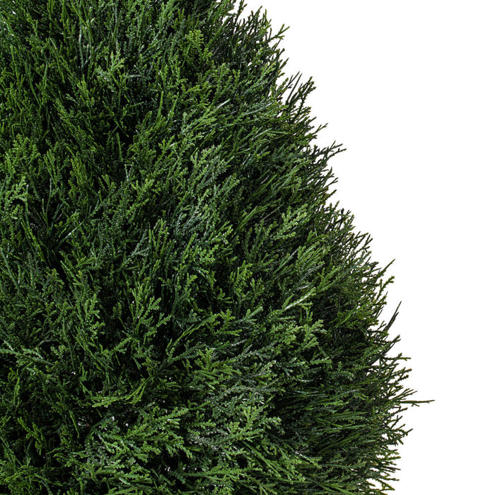 24" Outdoor UV-Resistant Artificial Cedar Teardrop-Shaped Topiary w/Pot -Green - TP171624