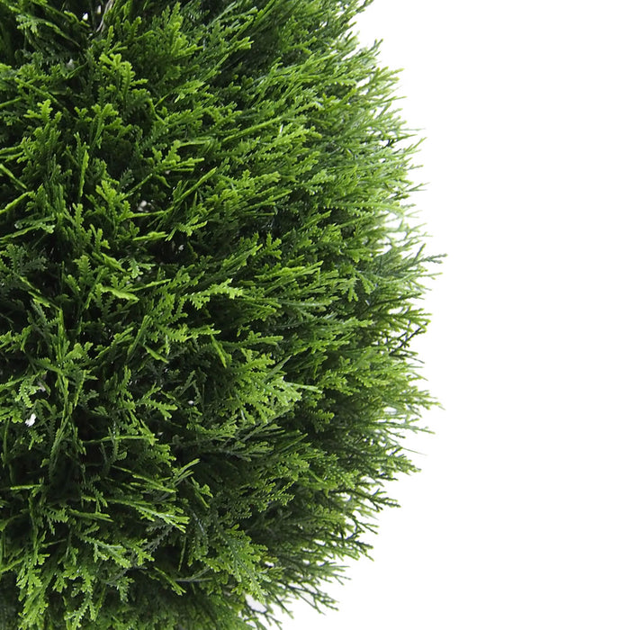 24" Outdoor UV-Resistant Artificial Cedar Teardrop-Shaped Topiary w/Pot -Green - TP171624