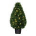 36" Outdoor UV-Resistant Artificial Cedar Teardrop-Shaped Topiary w/Planter, Micro LED Pre-Lit -Green - TP171636LED