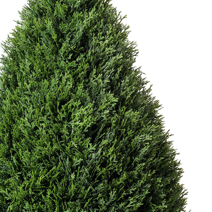 36" Outdoor UV-Resistant Artificial Cedar Teardrop-Shaped Topiary w/Pot -Green - TP171636