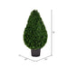 36" Outdoor UV-Resistant Artificial Cedar Teardrop-Shaped Topiary w/Pot -Green - TP171636