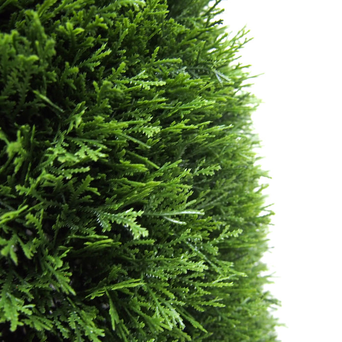 36" Outdoor UV-Resistant Artificial Cedar Teardrop-Shaped Topiary w/Pot -Green - TP171636