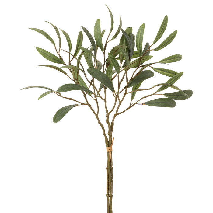 16" Artificial Olive Leaf Stem Bundle -Green (pack of 8) - VBO749-GR