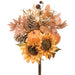 20" Sunflower, Pumpkin & Pinecone Silk Flower Bouquet -Yellow/Brown (Pack of 4) - VBQ027-YE/BR